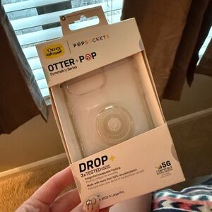 OtterBox Symmetry Series Clear iPhone 14 Pro Max Case with PopSockets